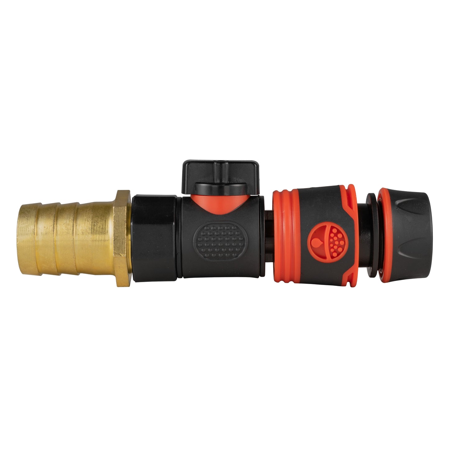 25mm Brass Barb with BSPF-Quick Connect Valve and Hose Connector Black Soft