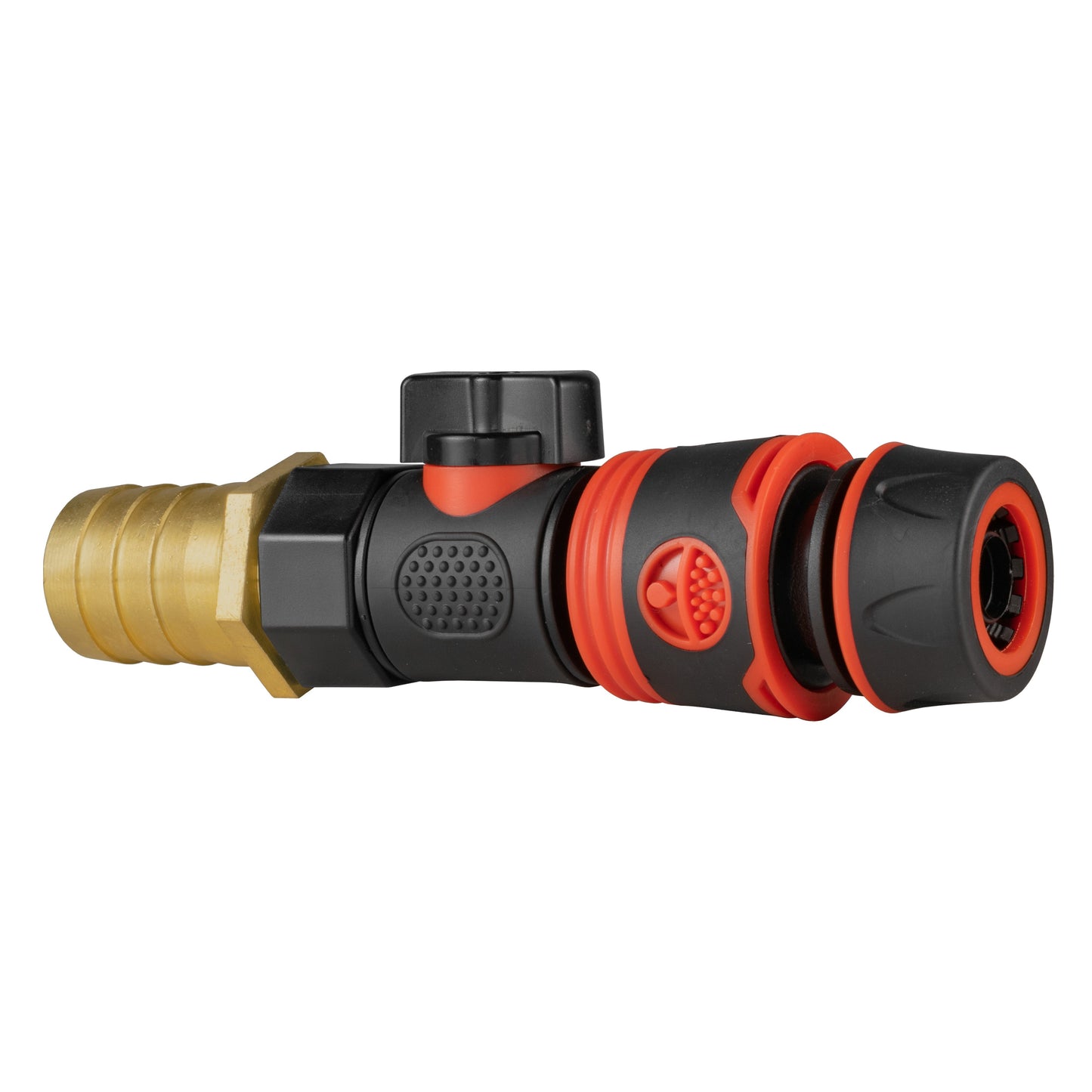 25mm Brass Barb with BSPF-Quick Connect Valve and Hose Connector Black Soft