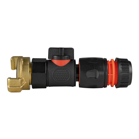 Geka Type Connector with BSPF-Quick Connect Valve and Hose Connector Black