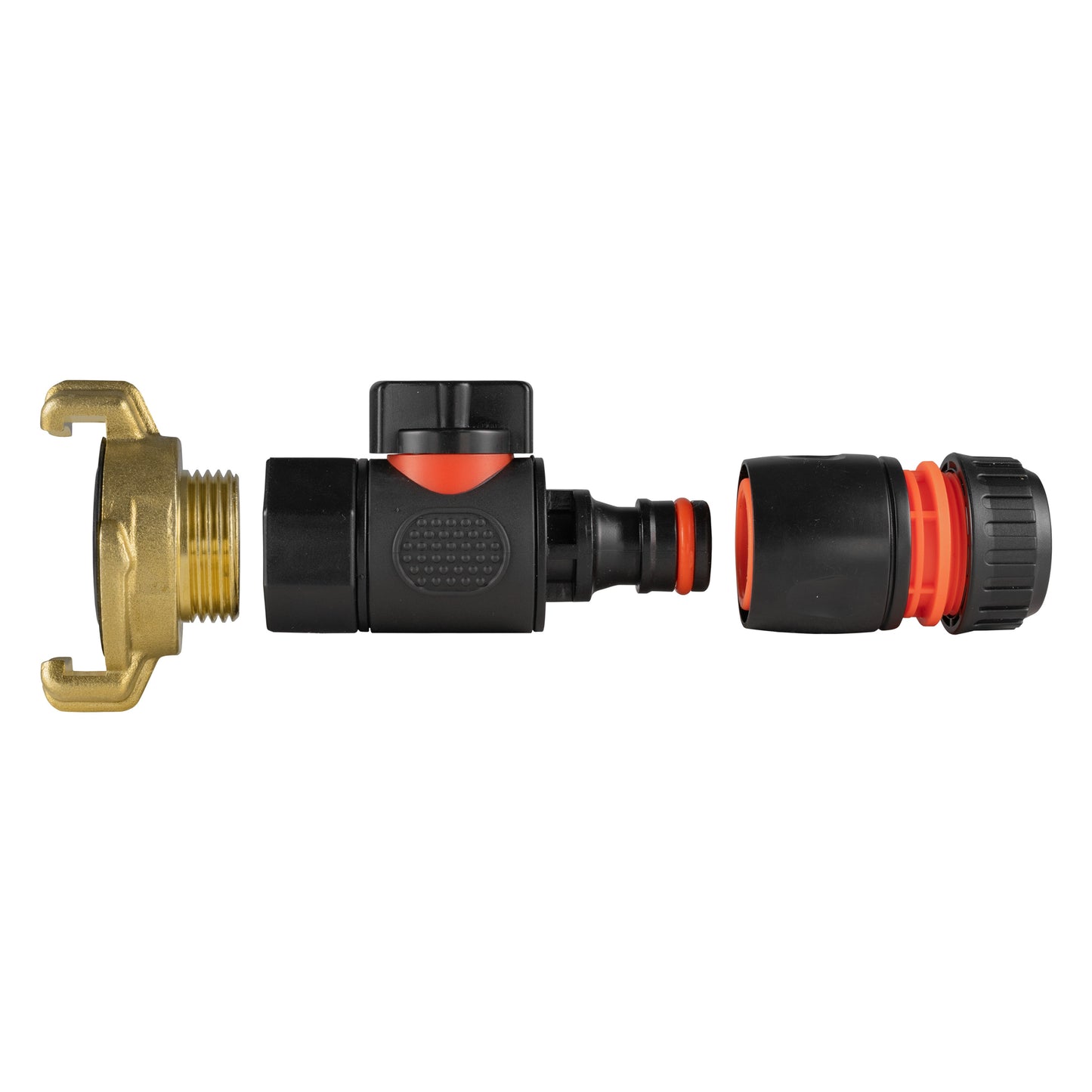Geka Type Connector with BSPF-Quick Connect Valve and Hose Connector Black