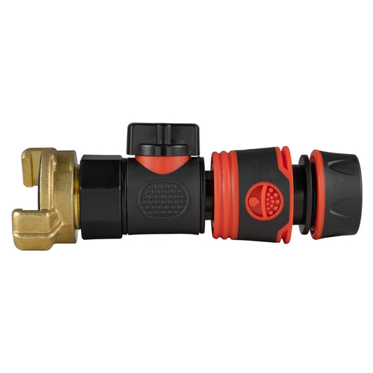 Geka Type Connector with BSPF-Quick Connect Valve and Hose Connector Black Soft