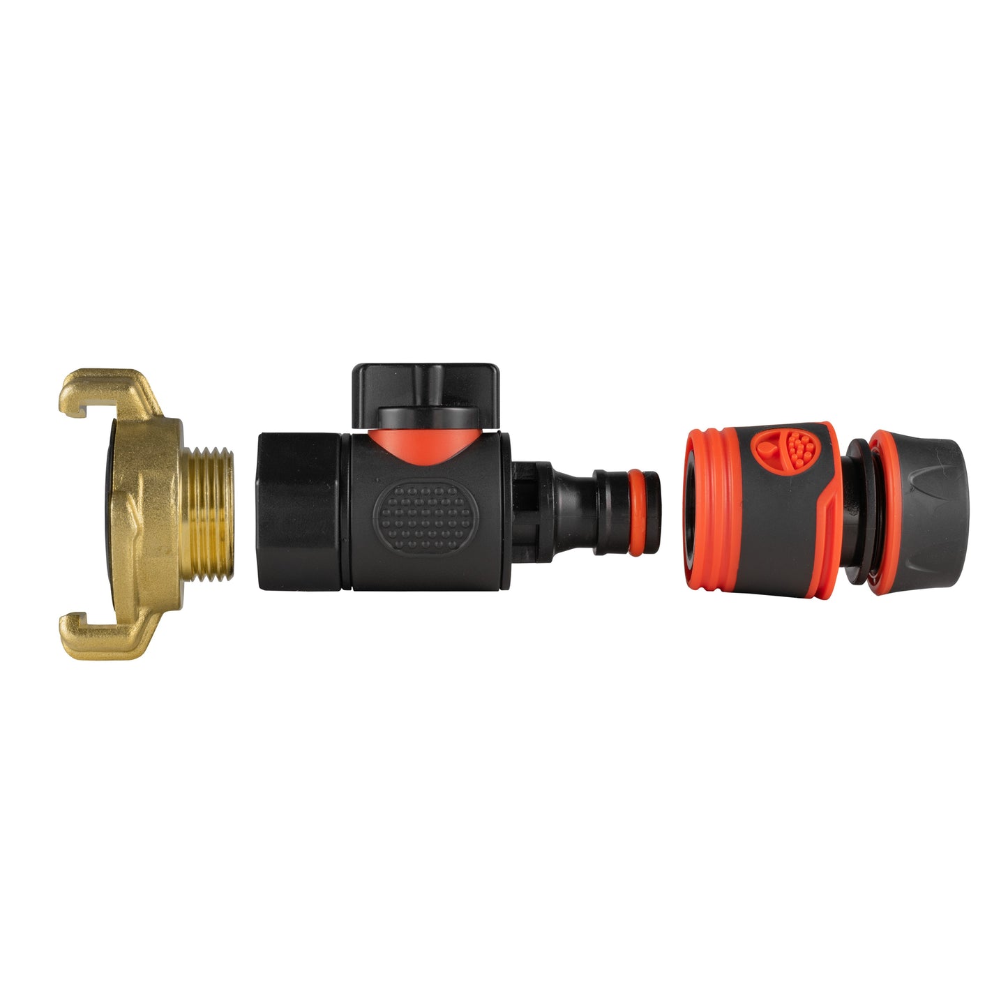 Geka Type Connector with BSPF-Quick Connect Valve and Hose Connector Black Soft