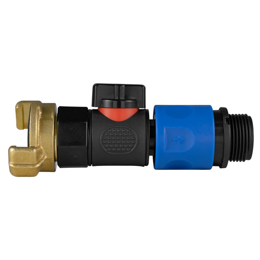 Geka Type Connector with BSPF-Quick Connect Valve and Hose Connector 3/4in BSPM