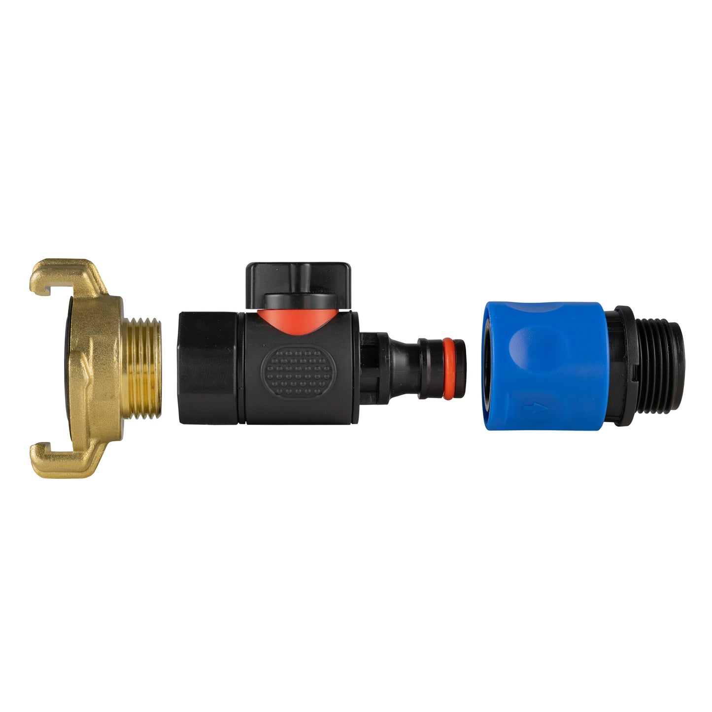 Geka Type Connector with BSPF-Quick Connect Valve and Hose Connector 3/4in BSPM
