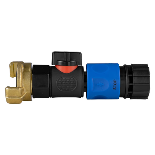 Geka Type Connector with BSPF-Quick Connect Valve and Hose Connector 3/4in BSPF