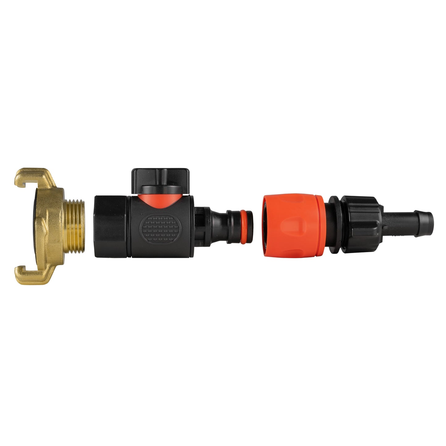 Geka Type Connector with BSPF-Quick Connect Valve and Hose Connector 16mm Barb