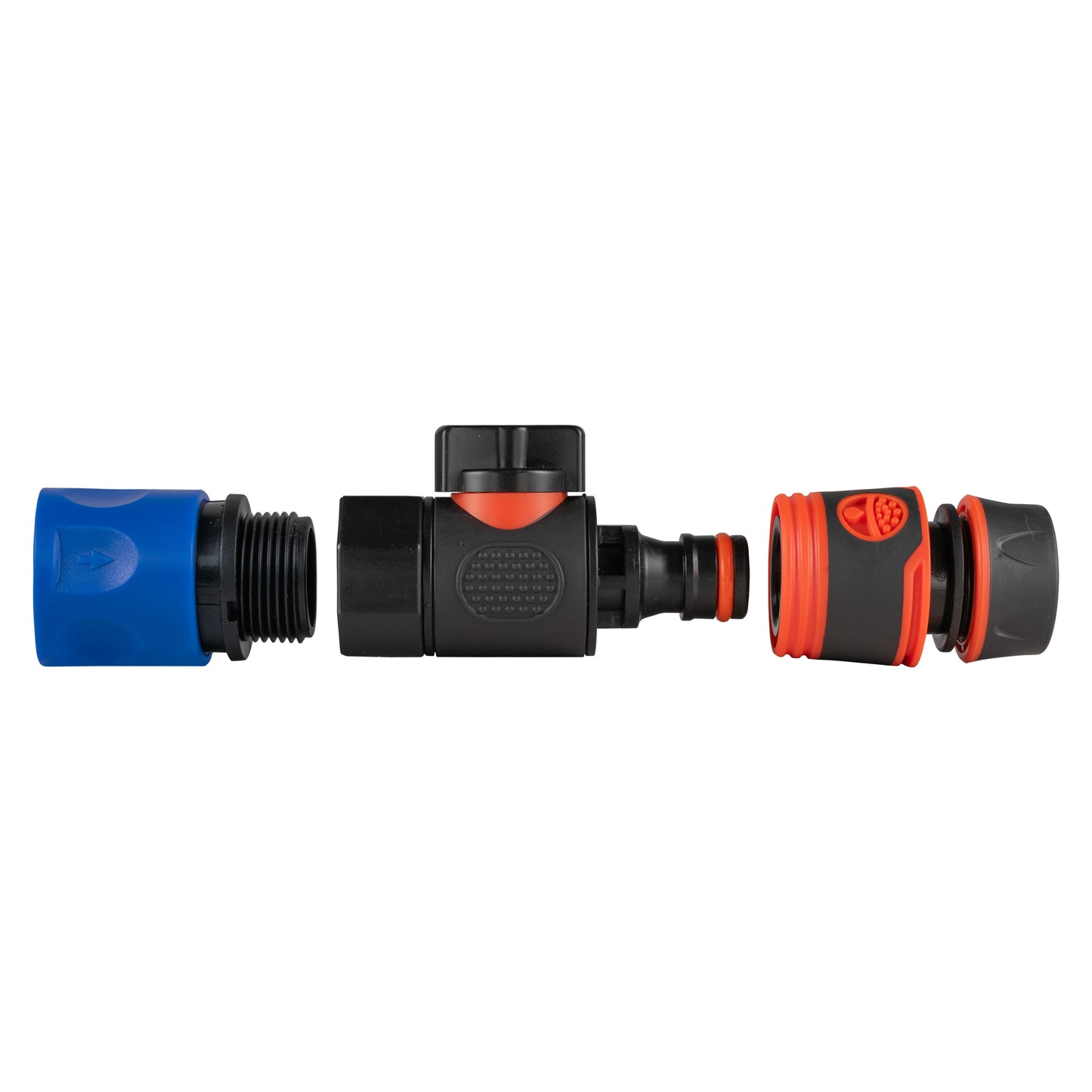 Hose Connector Blue with BSPF- Quick Connect Valve and Hose Connector Black Soft