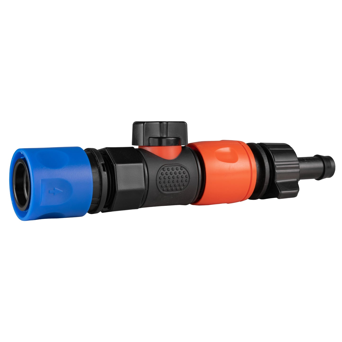 Hose Connector Blue with BSPF- Quick Connect Valve and Hose Connector 16mm Barb