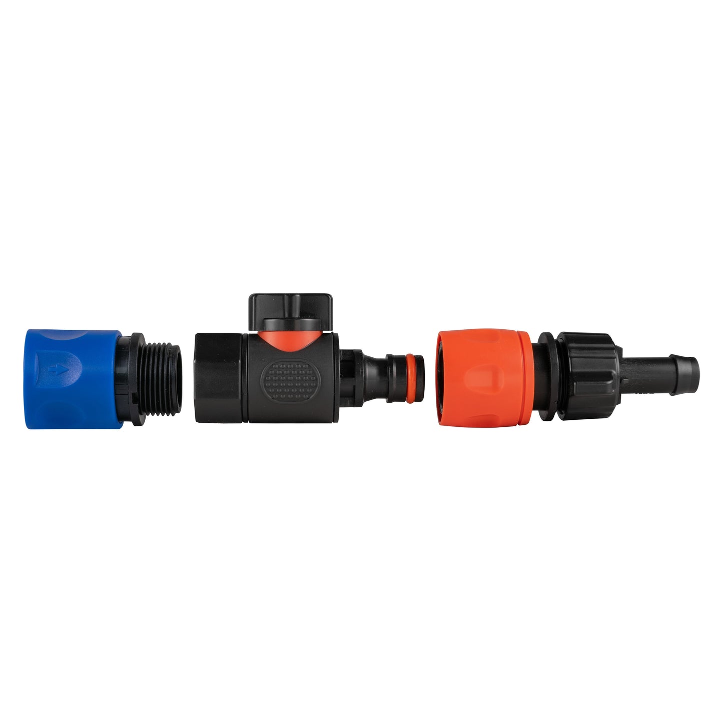 Hose Connector Blue with BSPF- Quick Connect Valve and Hose Connector 16mm Barb