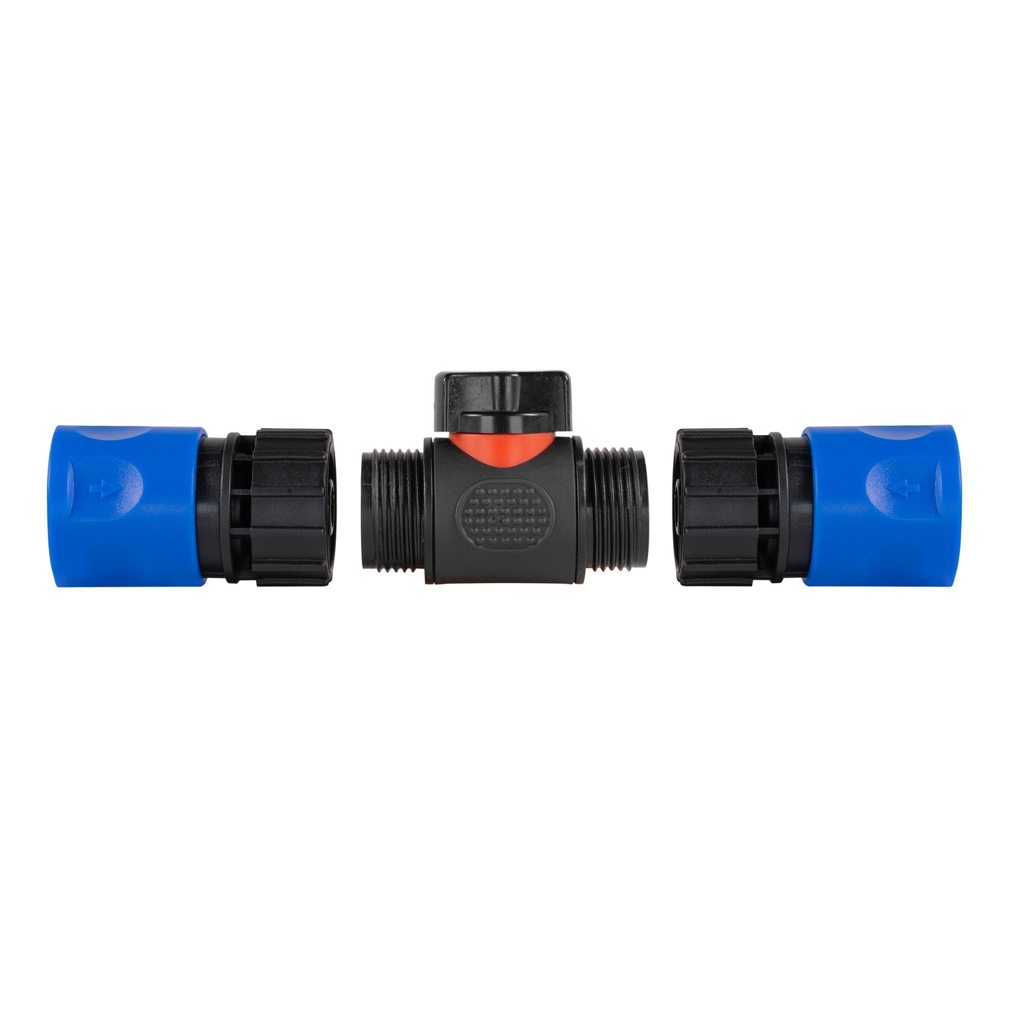 In-Line BSPM Valve with 2 x Hose Connectors Blue for Drip Irrigation Fitting