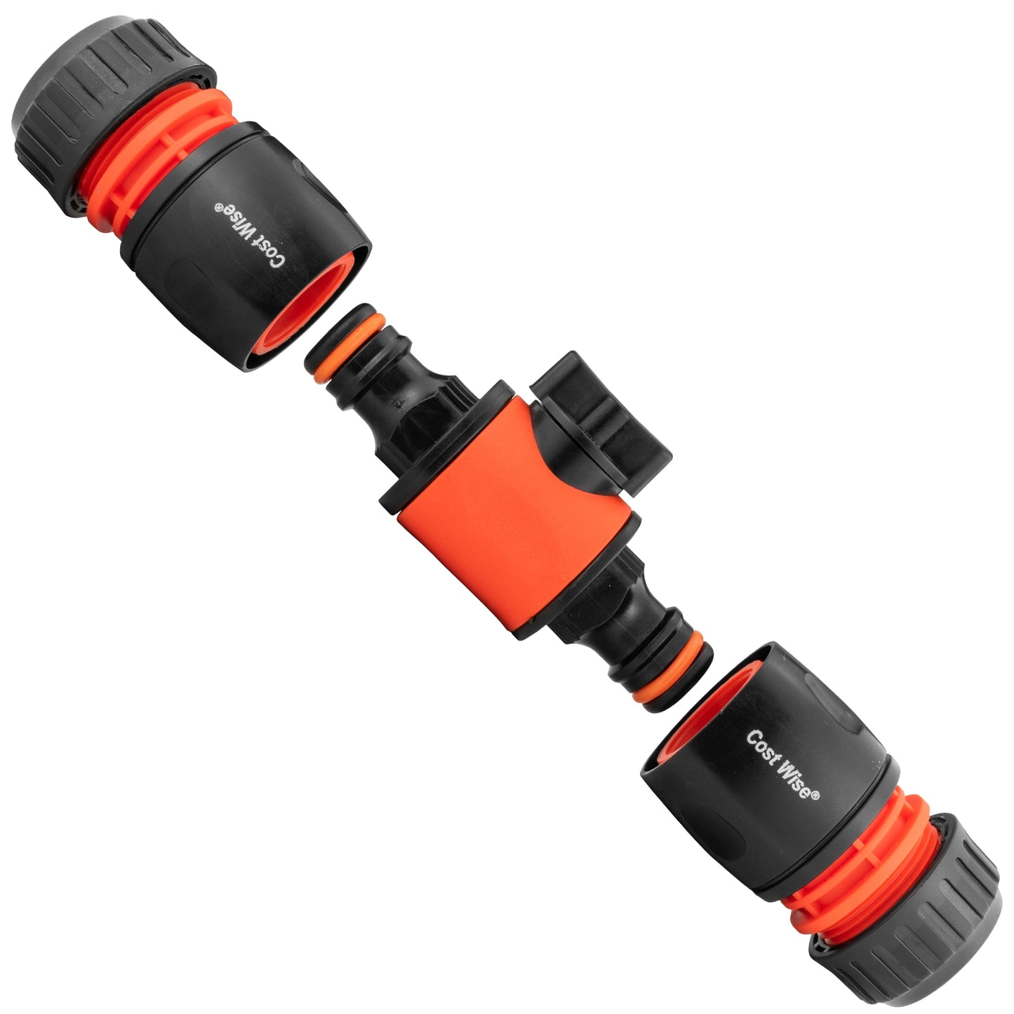 Cost Wise Snap On Male-Male In Line Valve Kit Black Orange for Hose Pipe Fitting