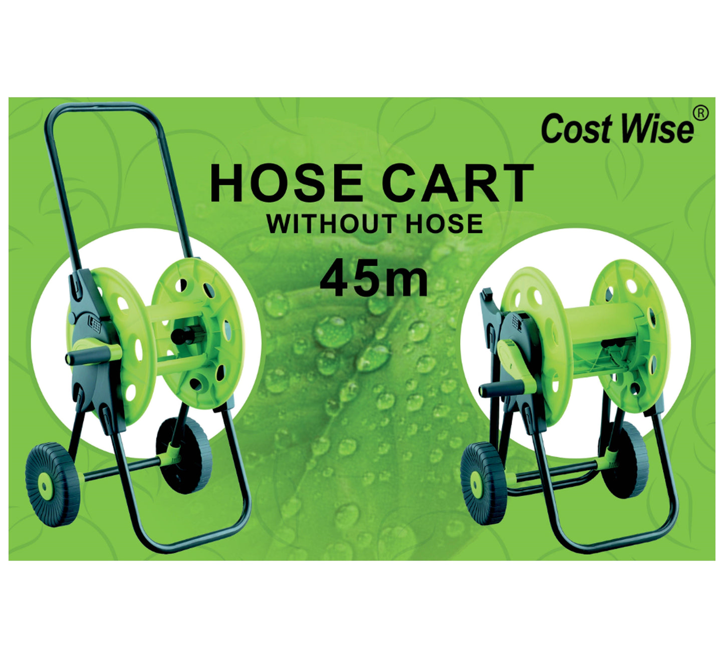 Hose Cart for 45m 1/2in Garden Hose CW Garden Hose Pipe Outdoor Hose Accessory