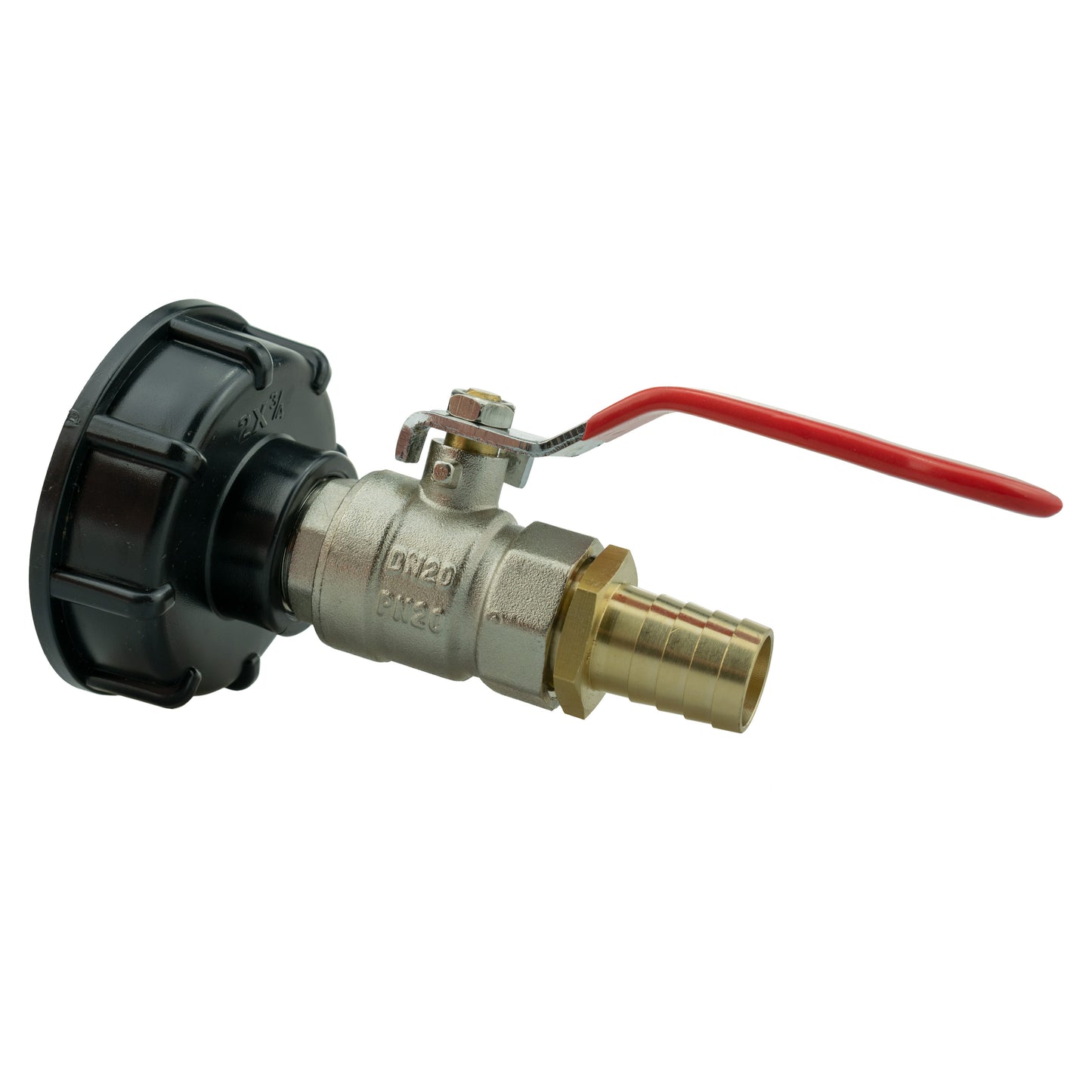 IBC 2 S60X6 Cap with Lever Valve and 19mm Brass Barb for DIY Workshop Accessory