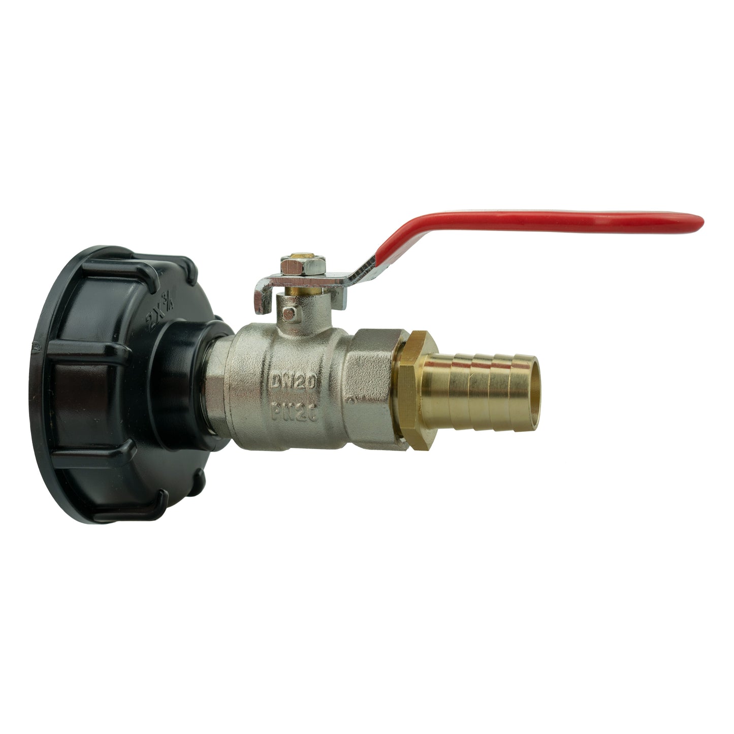 IBC 2 S60X6 Cap with Lever Valve and 19mm Brass Barb for DIY Workshop Accessory
