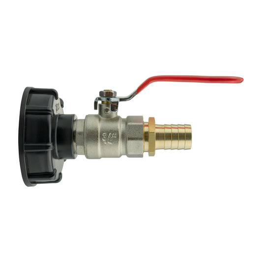 IBC 2 S60X6 Cap with Lever Valve and 19mm Brass Barb for DIY Workshop Accessory
