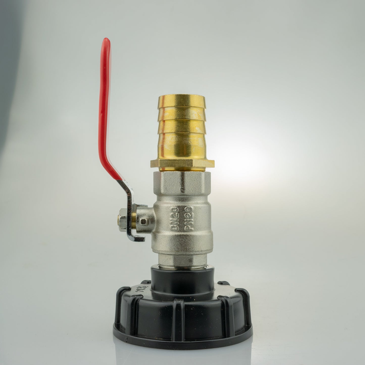 IBC 2 S60X6 Cap with Lever Valve and 25mm Brass Barb for DIY Workshop Accessory