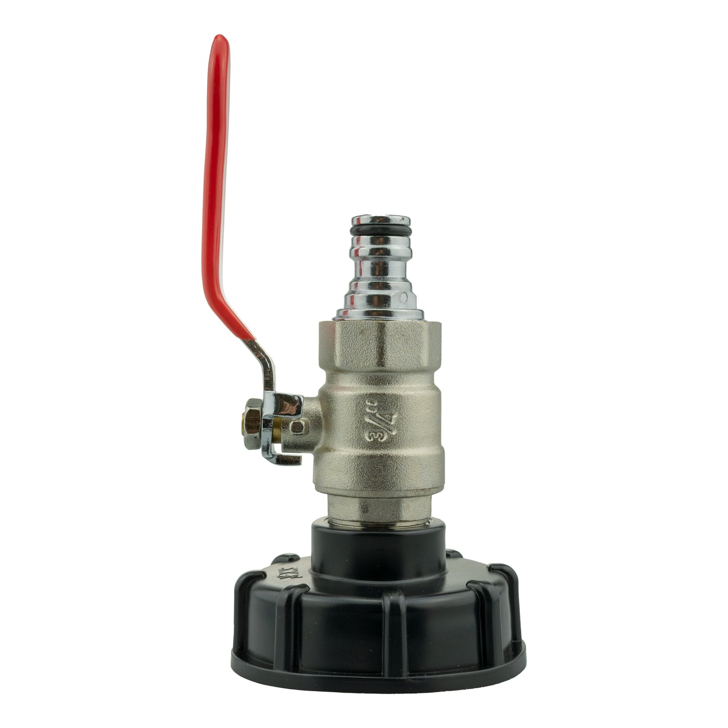 IBC 2 S60X6 Cap with Lever Valve and Male Quick Connector Zinc Hose Pipe Fitting