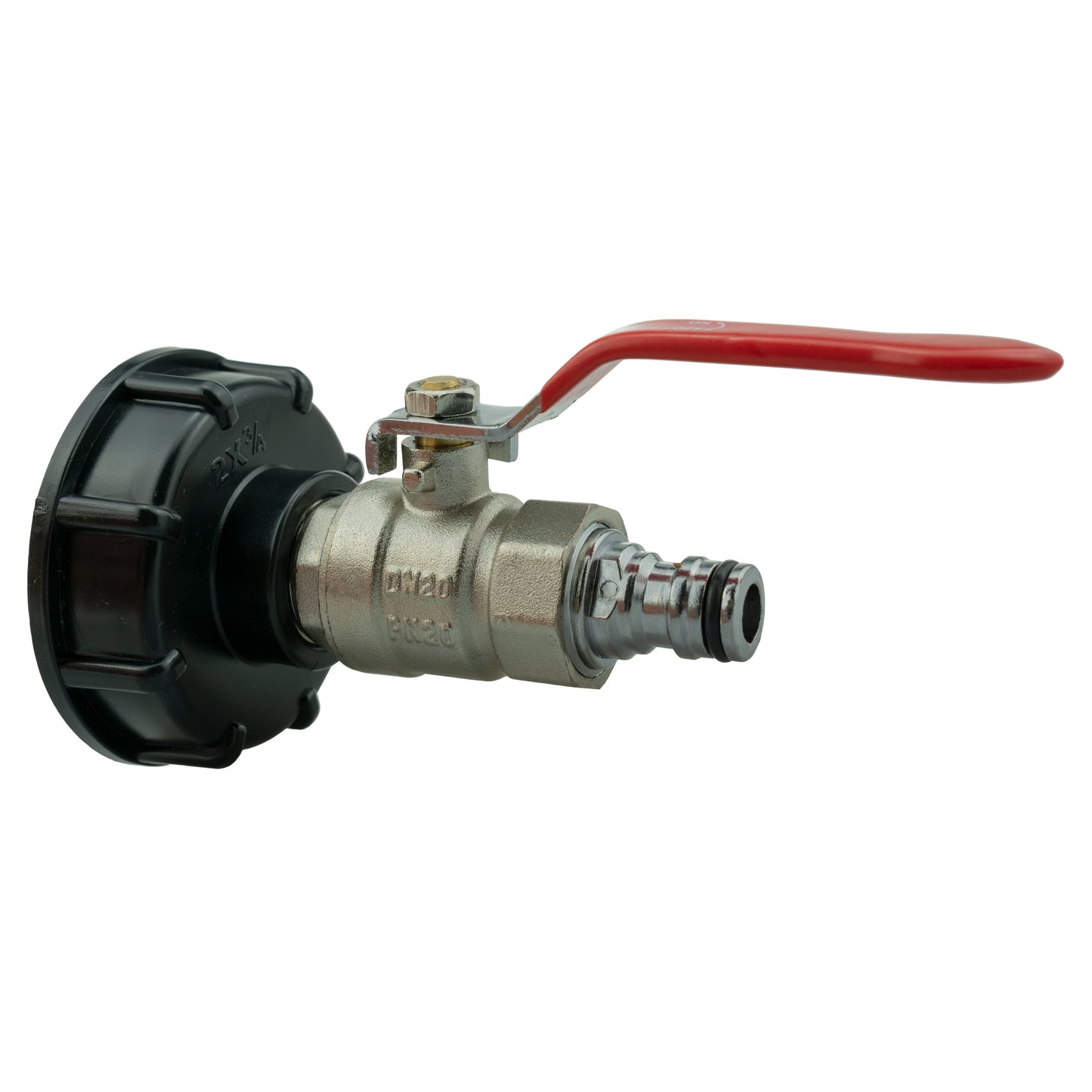 IBC 2 S60X6 Cap with Lever Valve and Male Quick Connector Zinc Hose Pipe Fitting