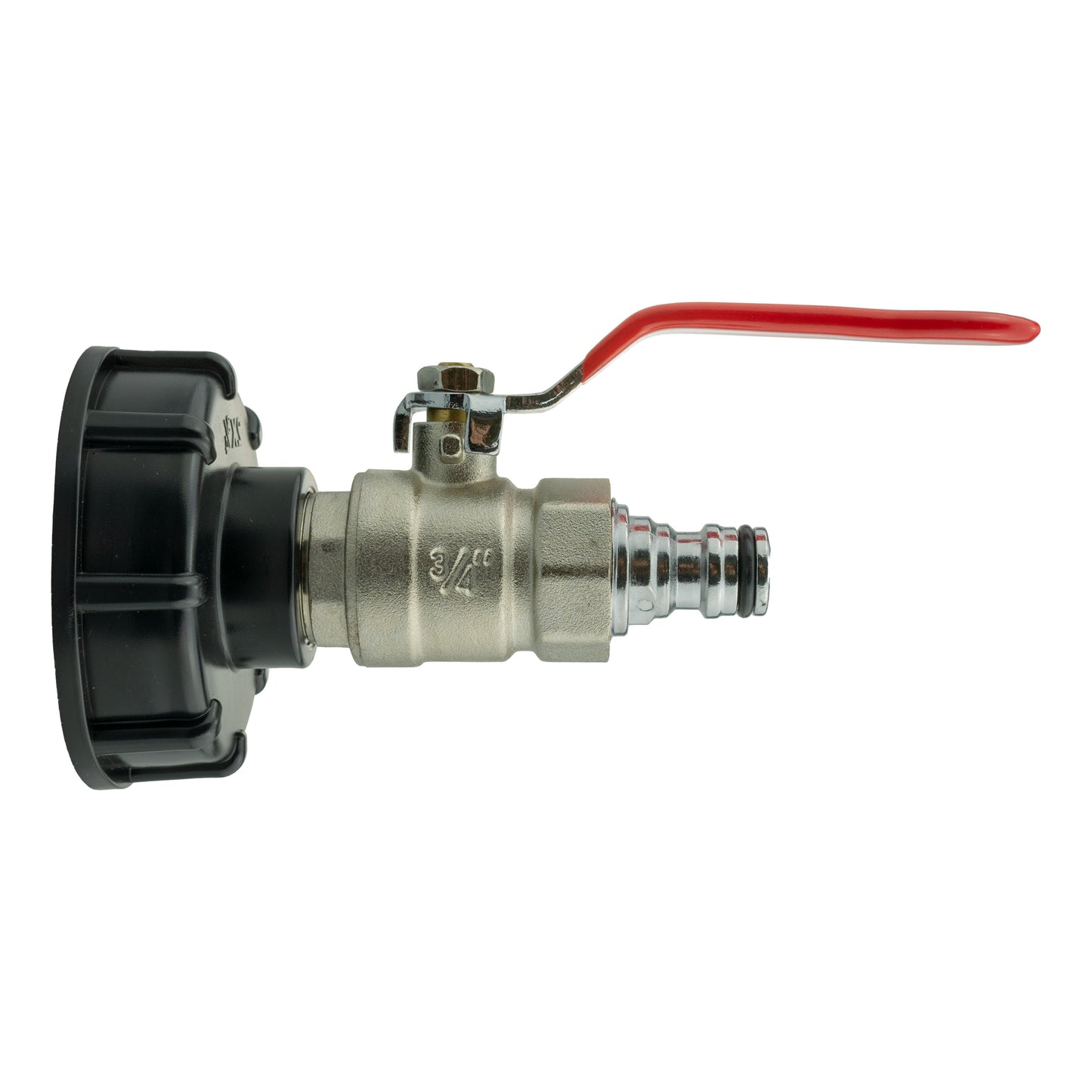 IBC 2 S60X6 Cap with Lever Valve and Male Quick Connector Zinc Hose Pipe Fitting