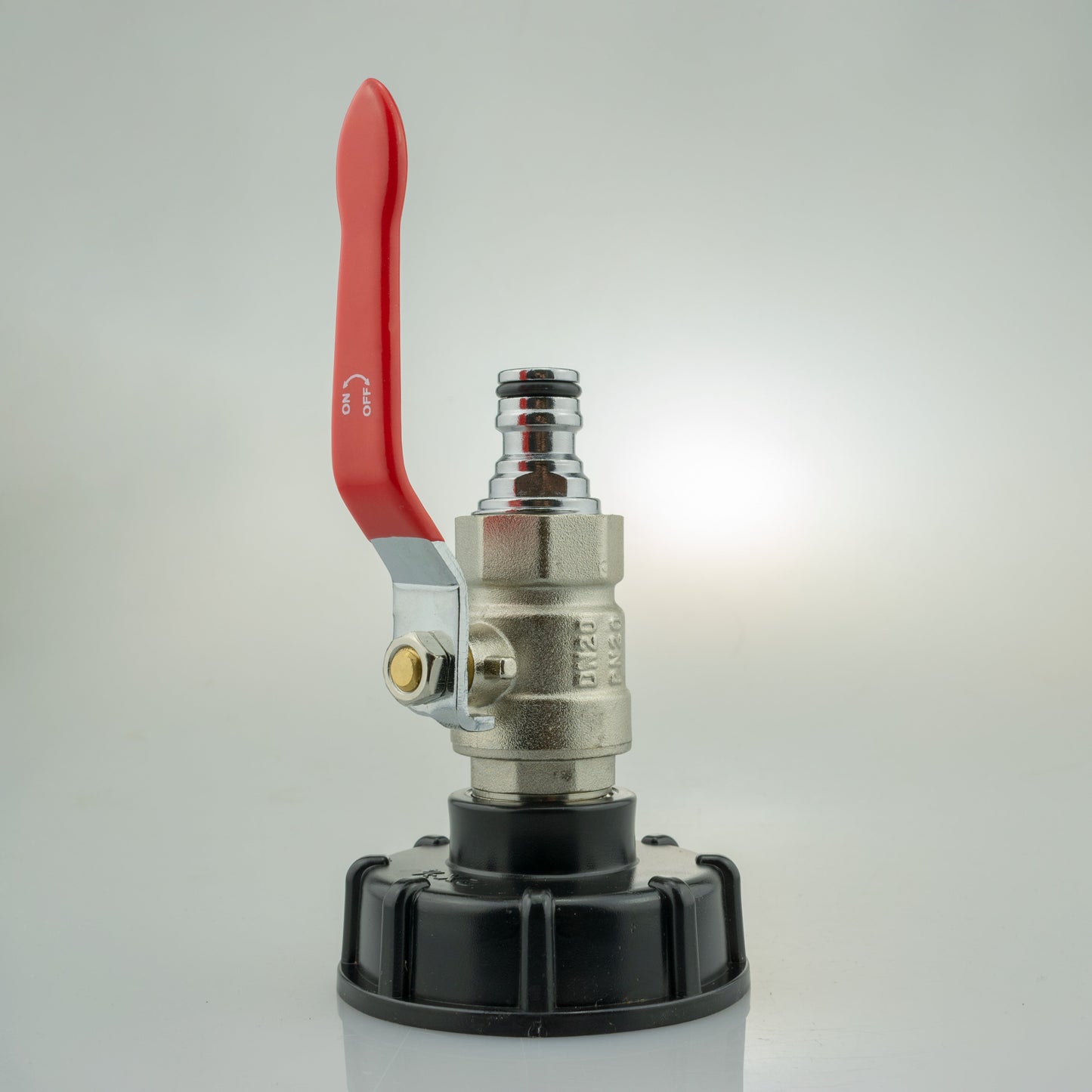 IBC 2 S60X6 Cap with Lever Valve and Male Quick Connector Zinc Hose Pipe Fitting