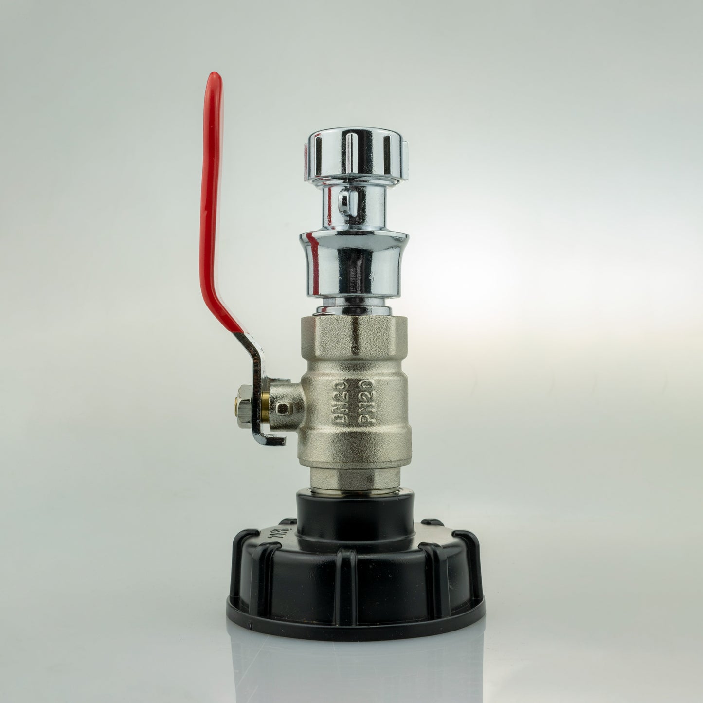 IBC 2 S60X6 Cap with Lever Valve, Click Lock and Hose Connector Zinc Tap Adapter