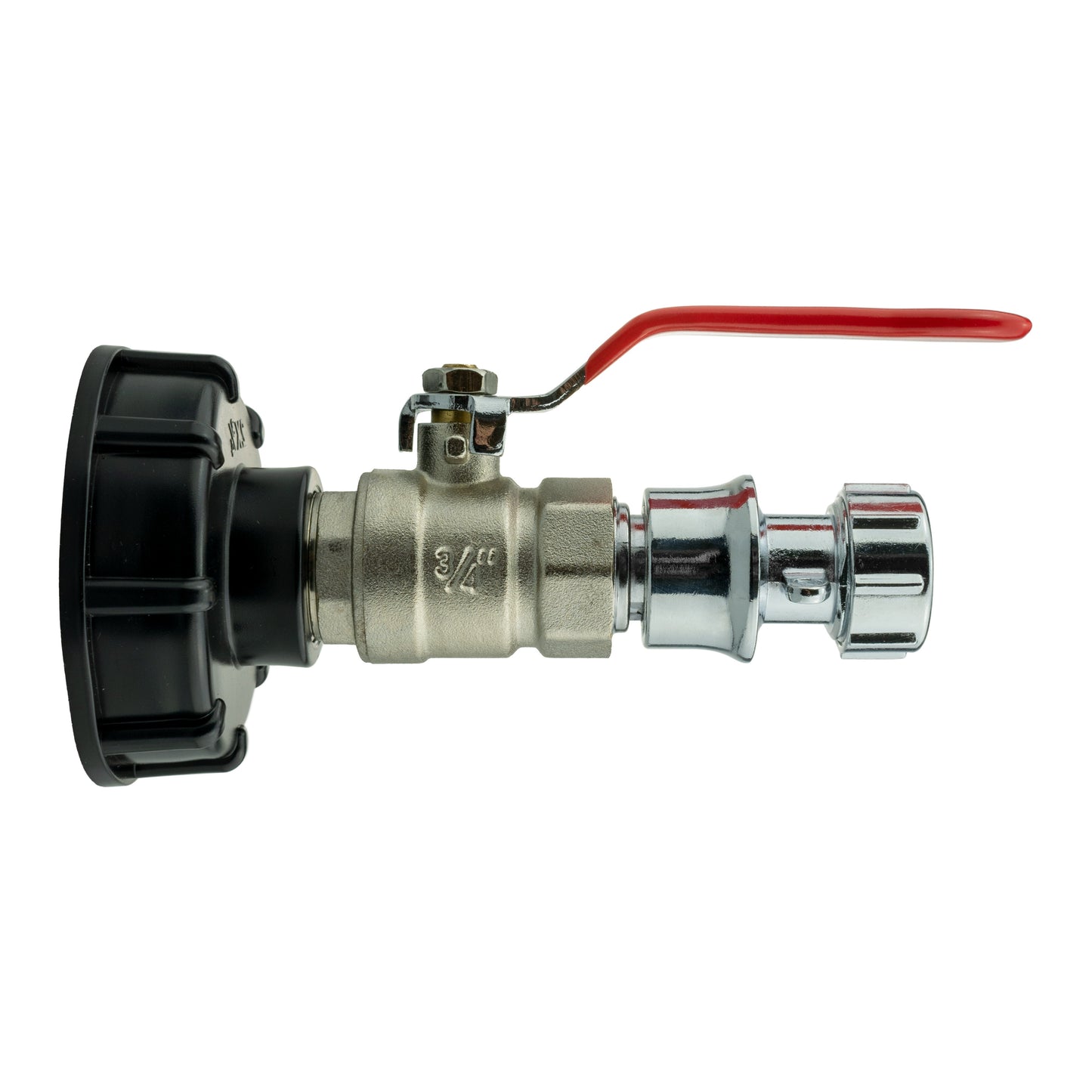 IBC 2 S60X6 Cap with Lever Valve, Click Lock and Hose Connector Zinc Tap Adapter