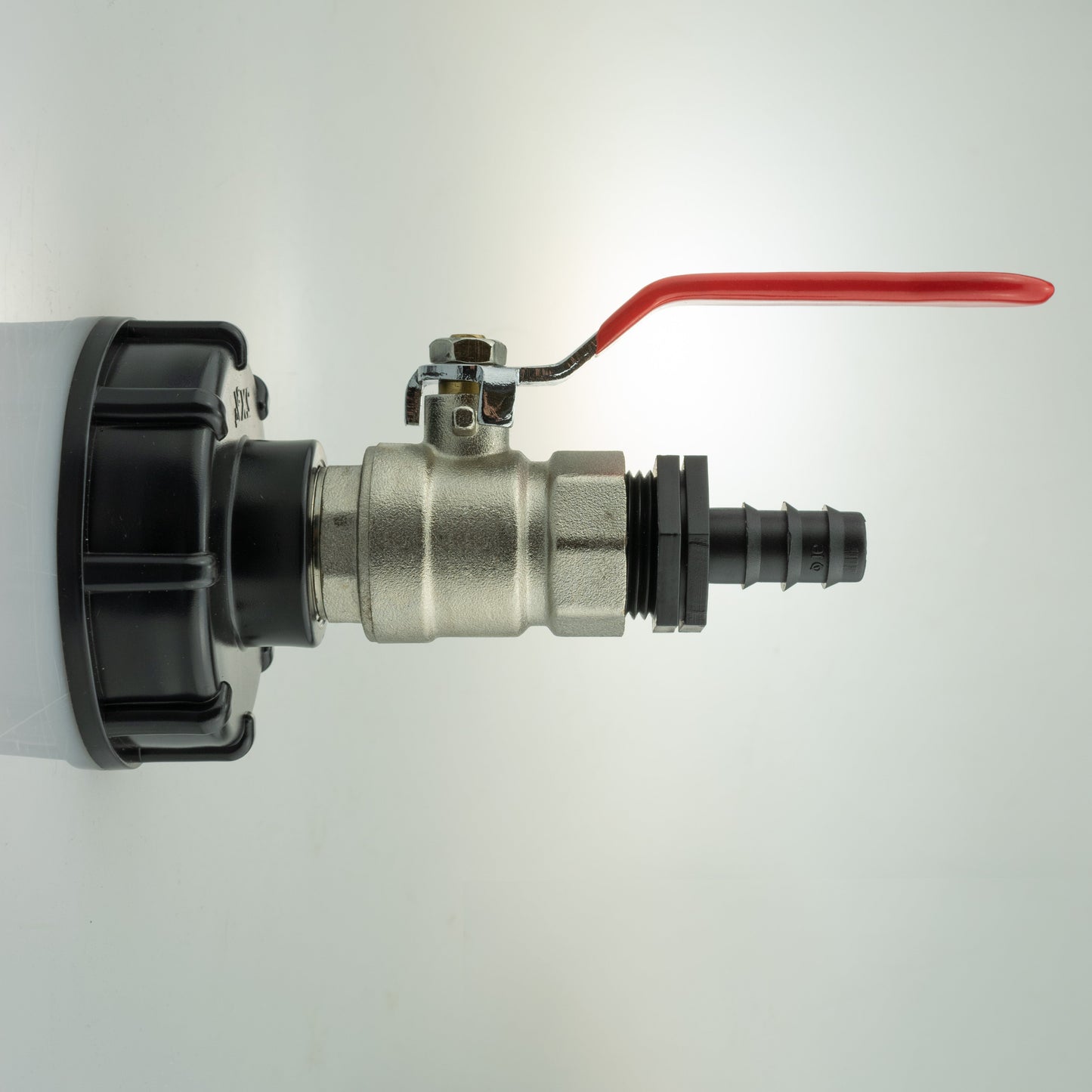 IBC 2 S60X6 Cap with Lever Valve and 16mm Barbed Straight for Hose Connector Set