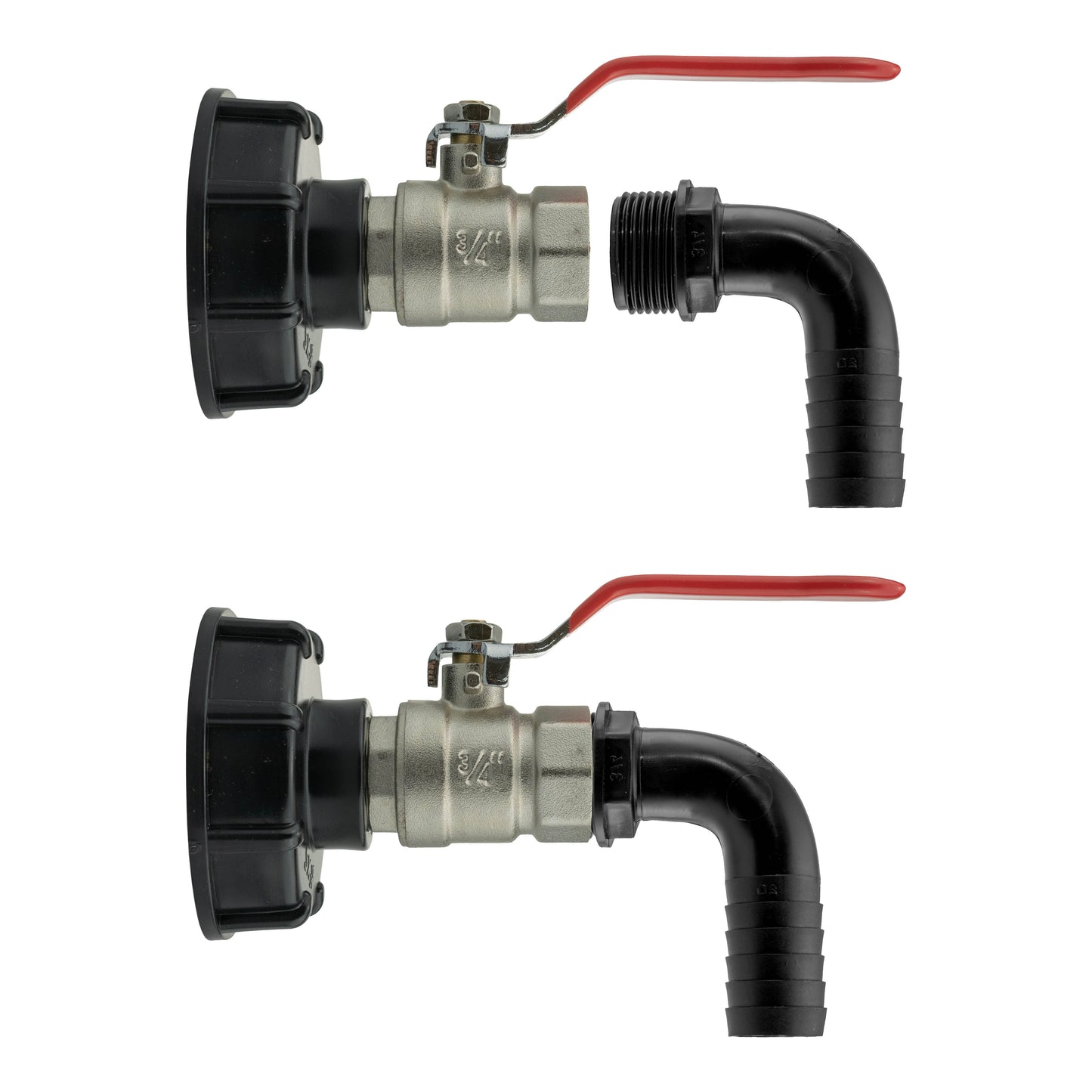 IBC 2 S60X6 Cap with Lever Valve and 20mm Barbed Elbow for Garden Irrigation Kit
