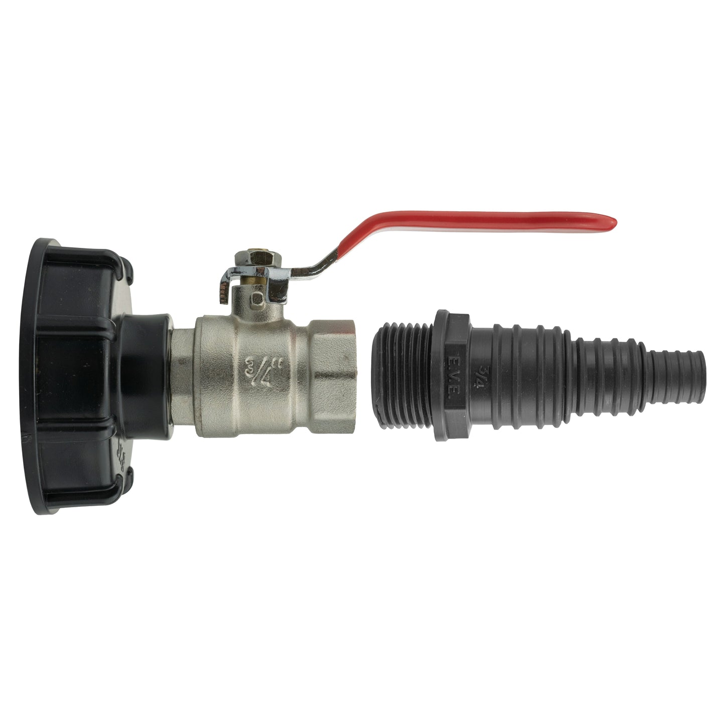 IBC 2 S60X6 Cap with Lever Valve and Pond Connector 13/20/25mm Barb