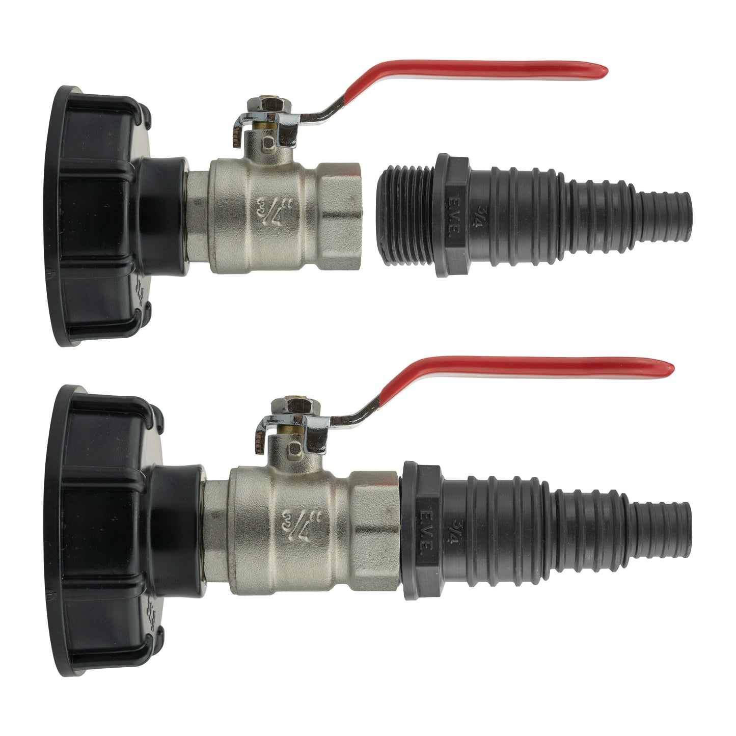 IBC 2 S60X6 Cap with Lever Valve and Pond Connector 13/20/25mm Barb
