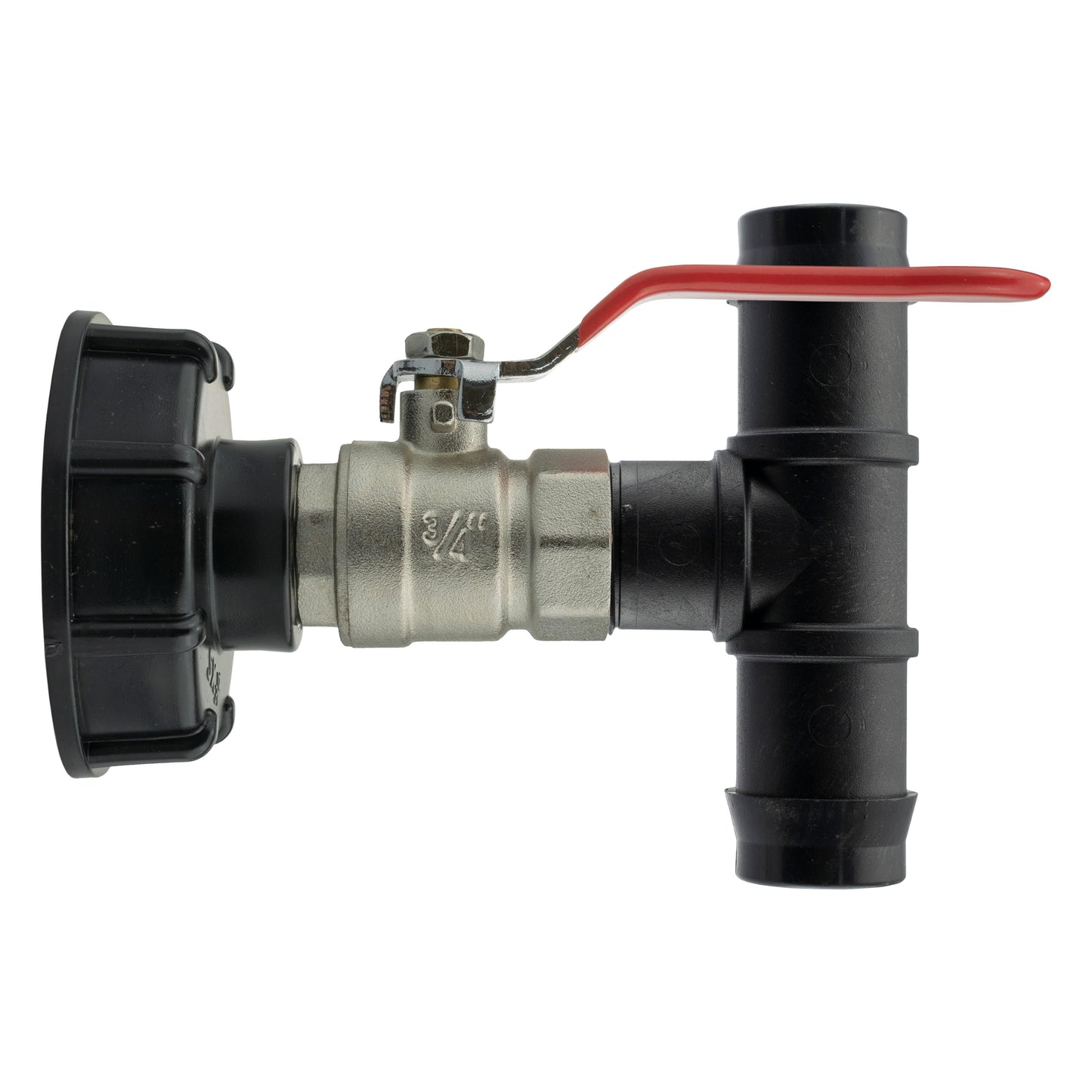 IBC 2 S60X6 Cap with Lever Valve and 19mm Barbed Tee for Drip Irrigation Fitting