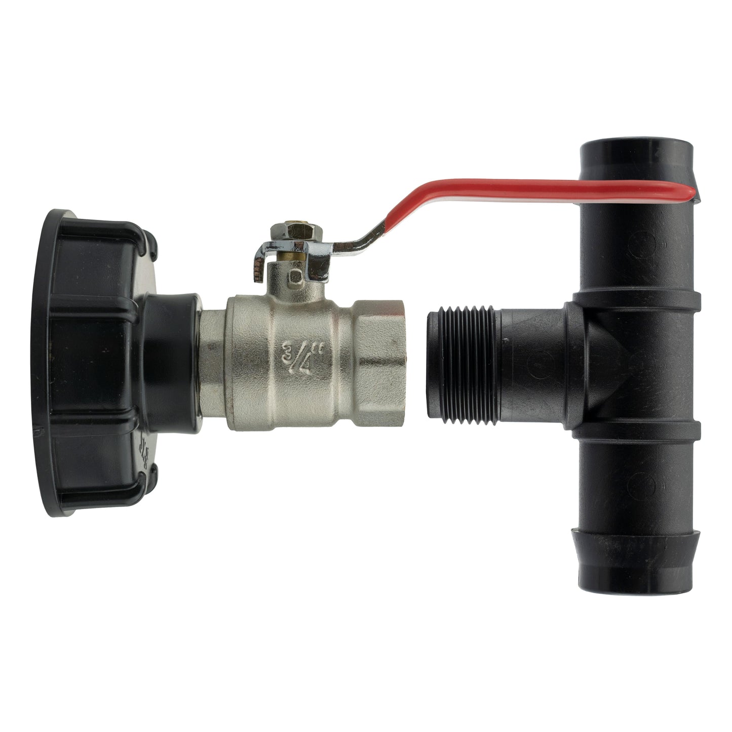 IBC 2 S60X6 Cap with Lever Valve and 19mm Barbed Tee for Drip Irrigation Fitting