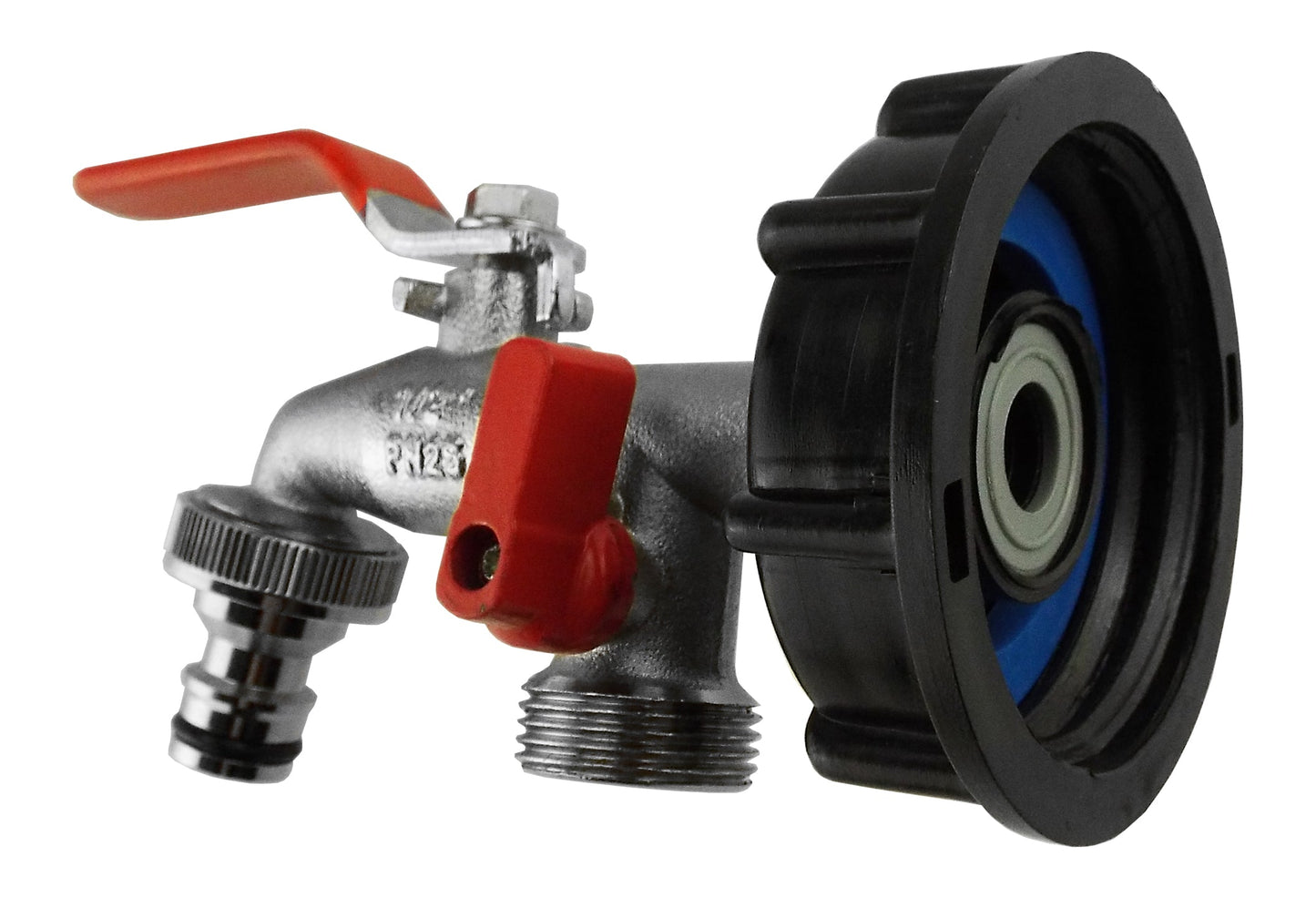 IBC 2 S60X6 Cap with Double Tap 1/2 BSP Hose Pipe Fitting DIY Workshop Accessory