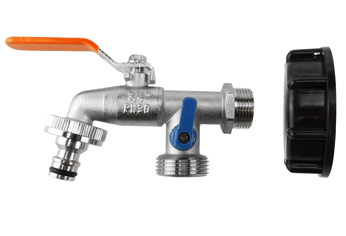 IBC 2 S60X6 Cap with Double Tap 3/4 BSP Outdoor Watering Kit Brass Water Fitting