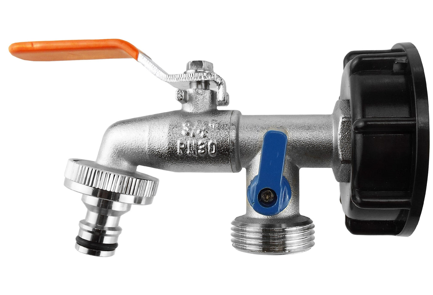 IBC 2 S60X6 Cap with Double Tap 3/4 BSP Outdoor Watering Kit Brass Water Fitting
