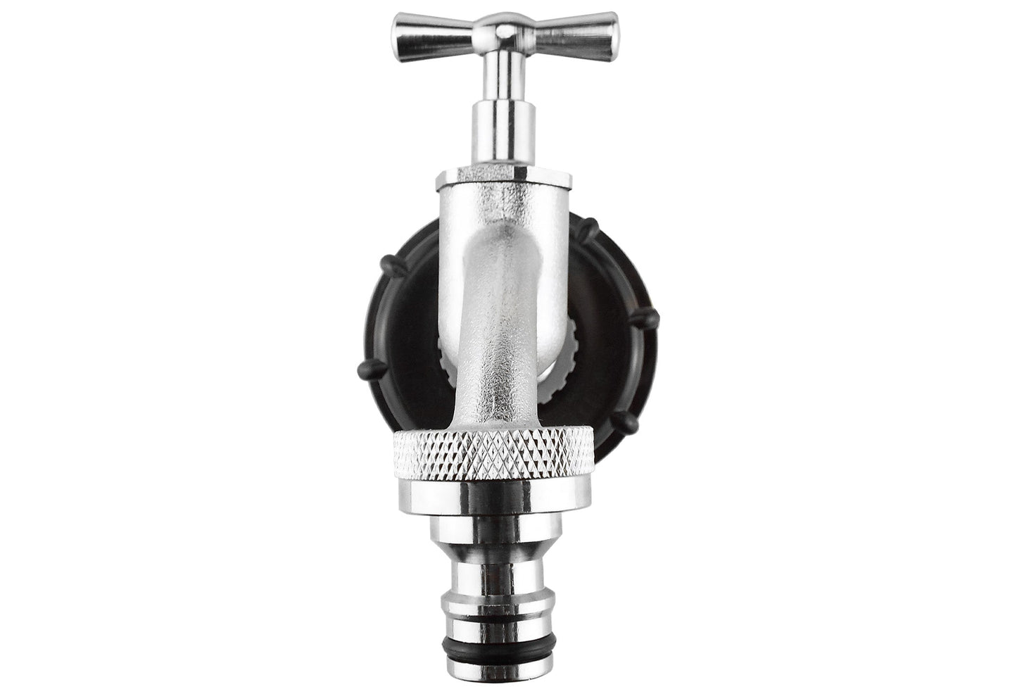IBC 2 S60X6 Cap with Quick Connect Nickle Plated Bib Tap 3/4 BSP Water Connector
