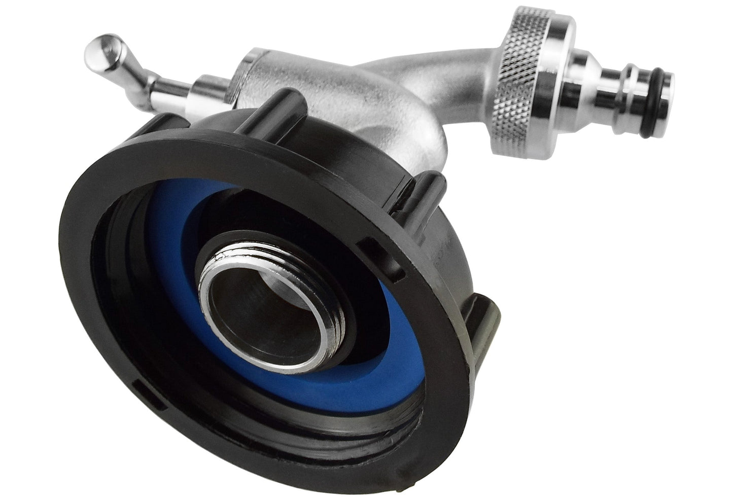 IBC 2 S60X6 Cap with Quick Connect Nickle Plated Bib Tap 3/4 BSP Water Connector