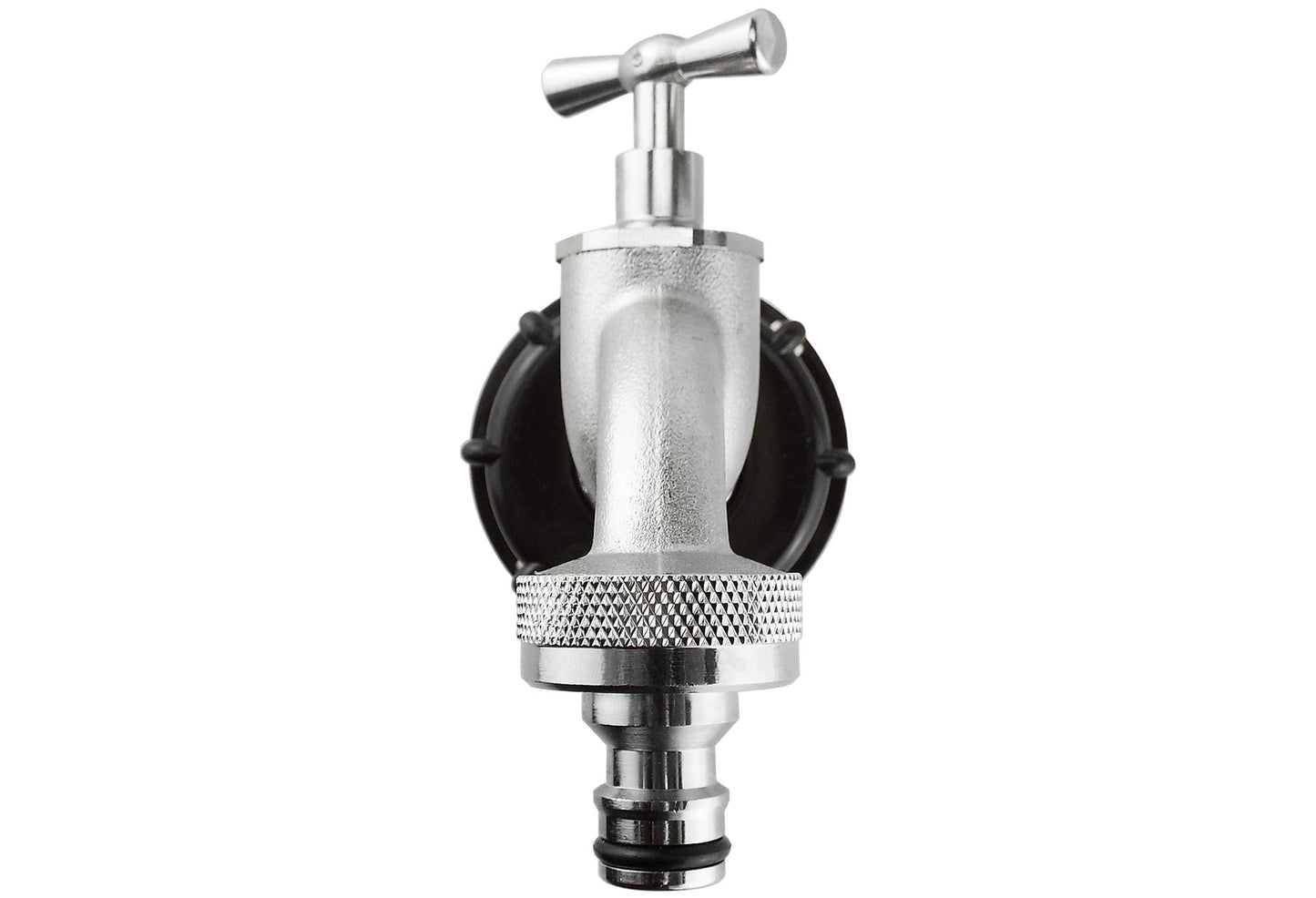 IBC 2 S60X6 Cap with Quick Connect Nickle Plated Bib Tap 1/2 BSP Water Connector