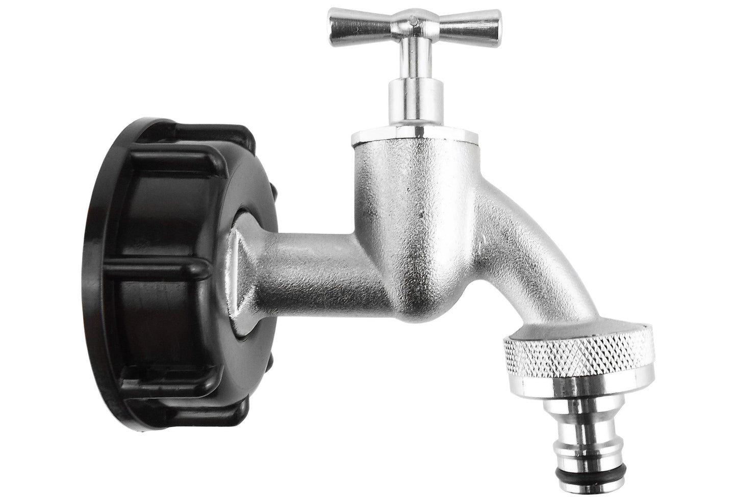 IBC 2 S60X6 Cap with Quick Connect Nickle Plated Bib Tap 1/2 BSP Water Connector
