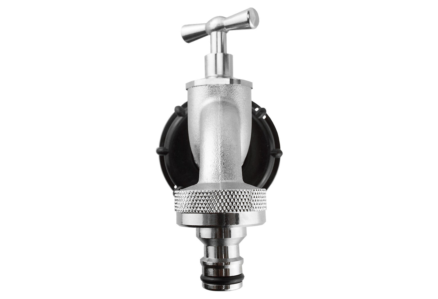IBC 2 S60X6 Cap with Quick Connect Nickle Plated Bib Tap 3/4 BSP Water Connector