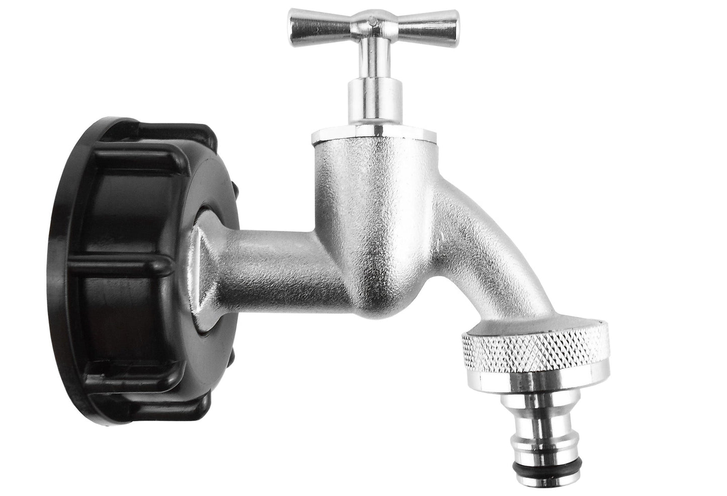 IBC 2 S60X6 Cap with Quick Connect Nickle Plated Bib Tap 3/4 BSP Water Connector