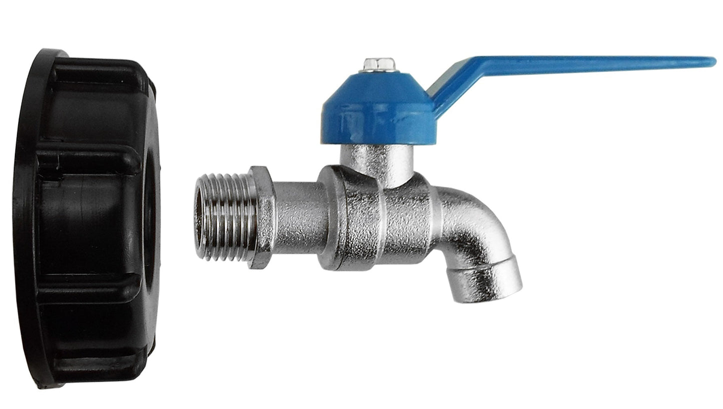 IBC 2 S60X6 Cap with Basic Garden Tap 1/2 BSP Garden Hose Pipe Hose Pipe Fitting