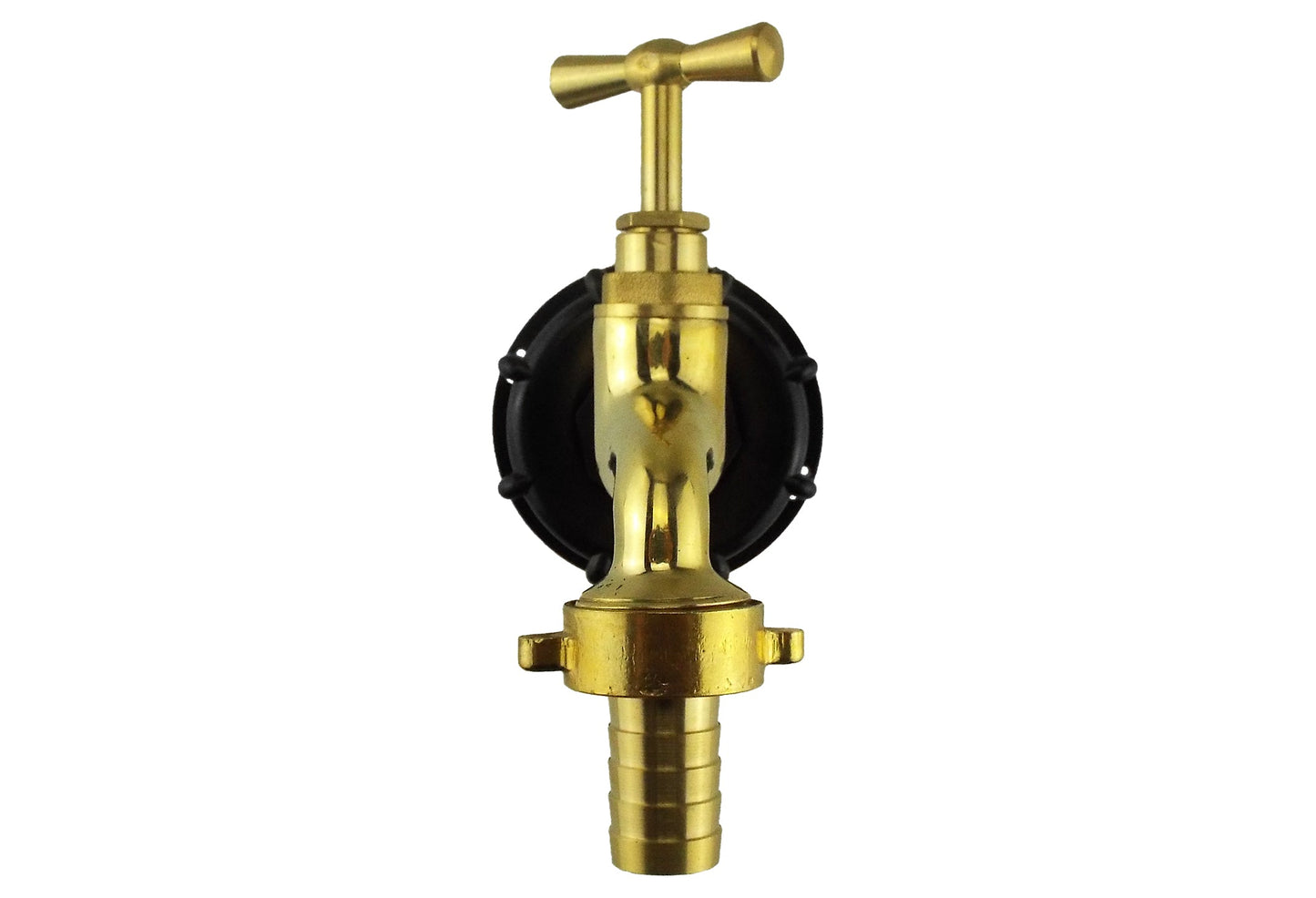 IBC 2 S60X6 Cap with Polished Brass Bib Tap 15mm Barb for DIY Workshop Accessory