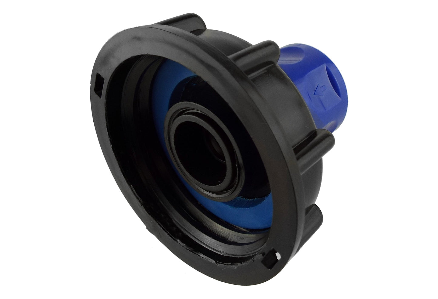 IBC 2 S60X6 Cap with 3/4 BSP Threaded Hose Connector Blue for Hose Connector Set