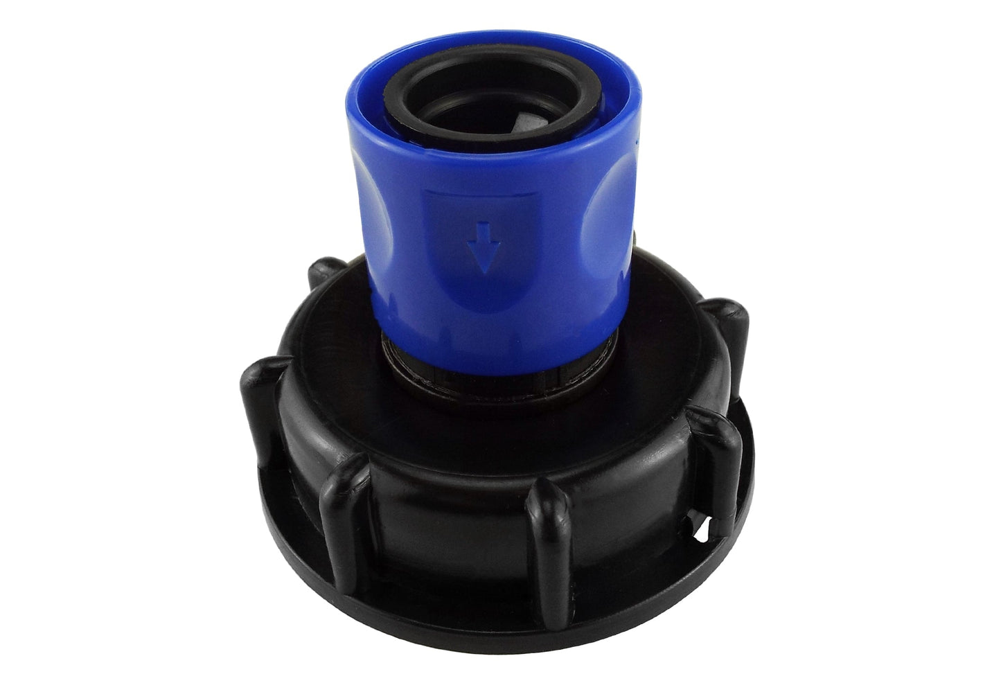 IBC 2 S60X6 Cap with 3/4 BSP Threaded Hose Connector Blue for Hose Connector Set
