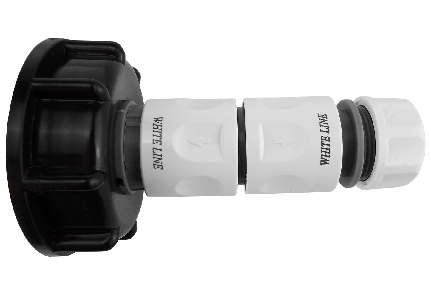 IBC 2 S60X6 Cap with Threaded Hose Fitting, Double Male and Hose Connector WL