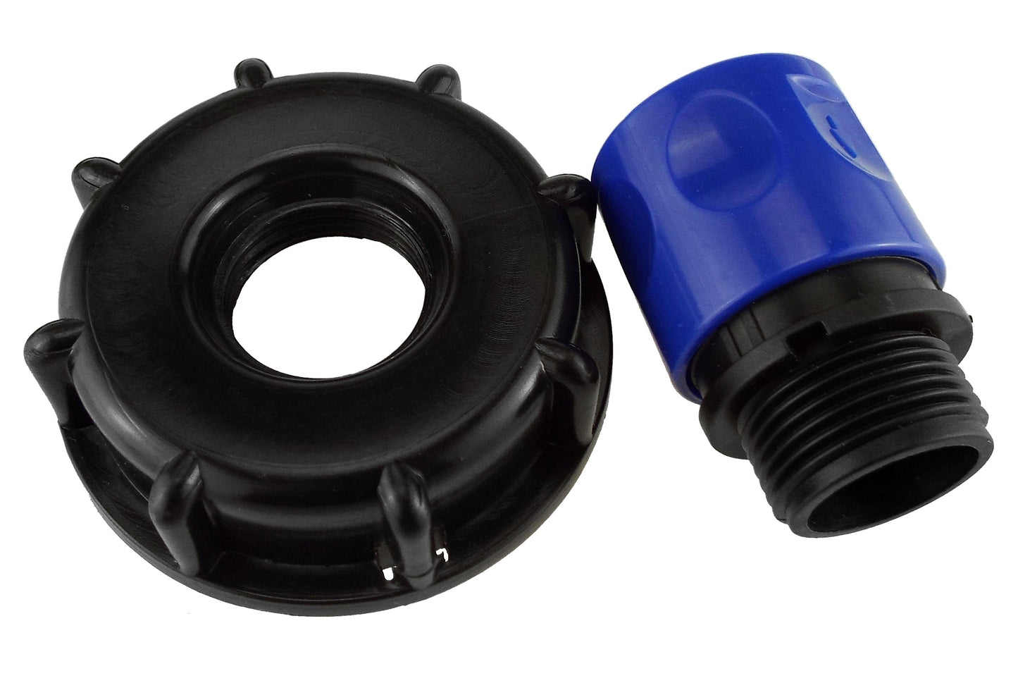 IBC 2 S60X6 Cap with 3/4 BSP Threaded Hose Connector Blue for Hose Connector Set
