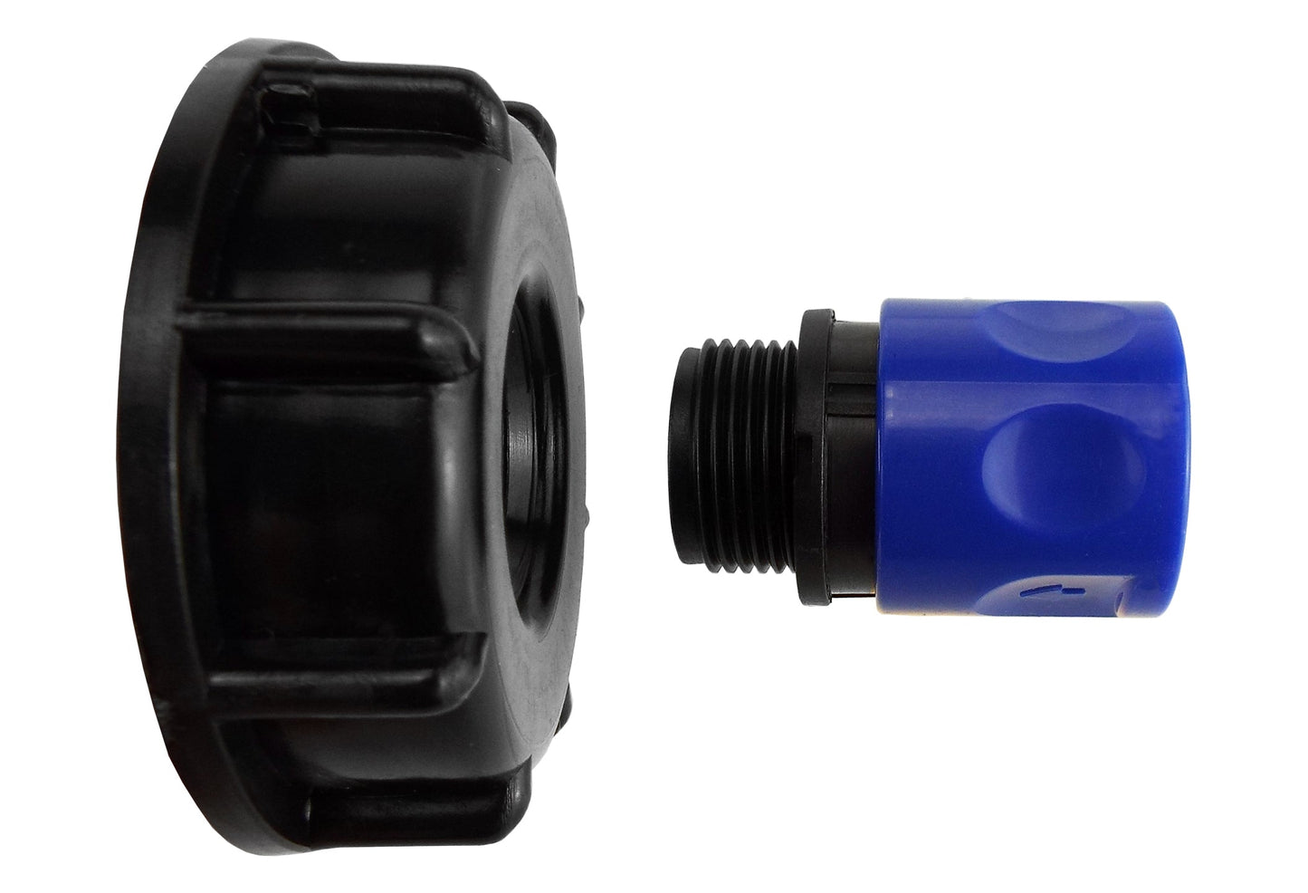 IBC 2 S60X6 Cap with 3/4 BSP Threaded Hose Connector Blue for Hose Connector Set