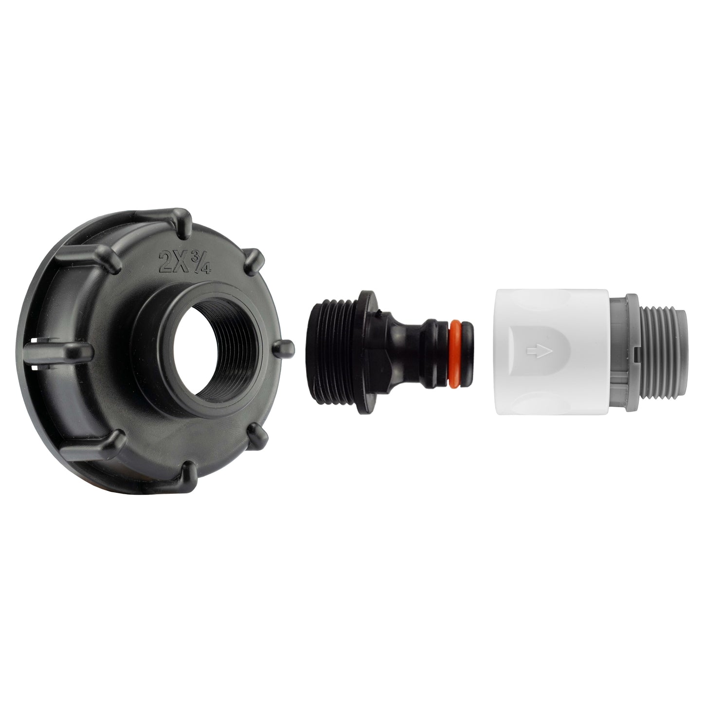 IBC 2 S60X6 Cap with Male Quick Connector and 3/4 BSP Threaded Hose Connector