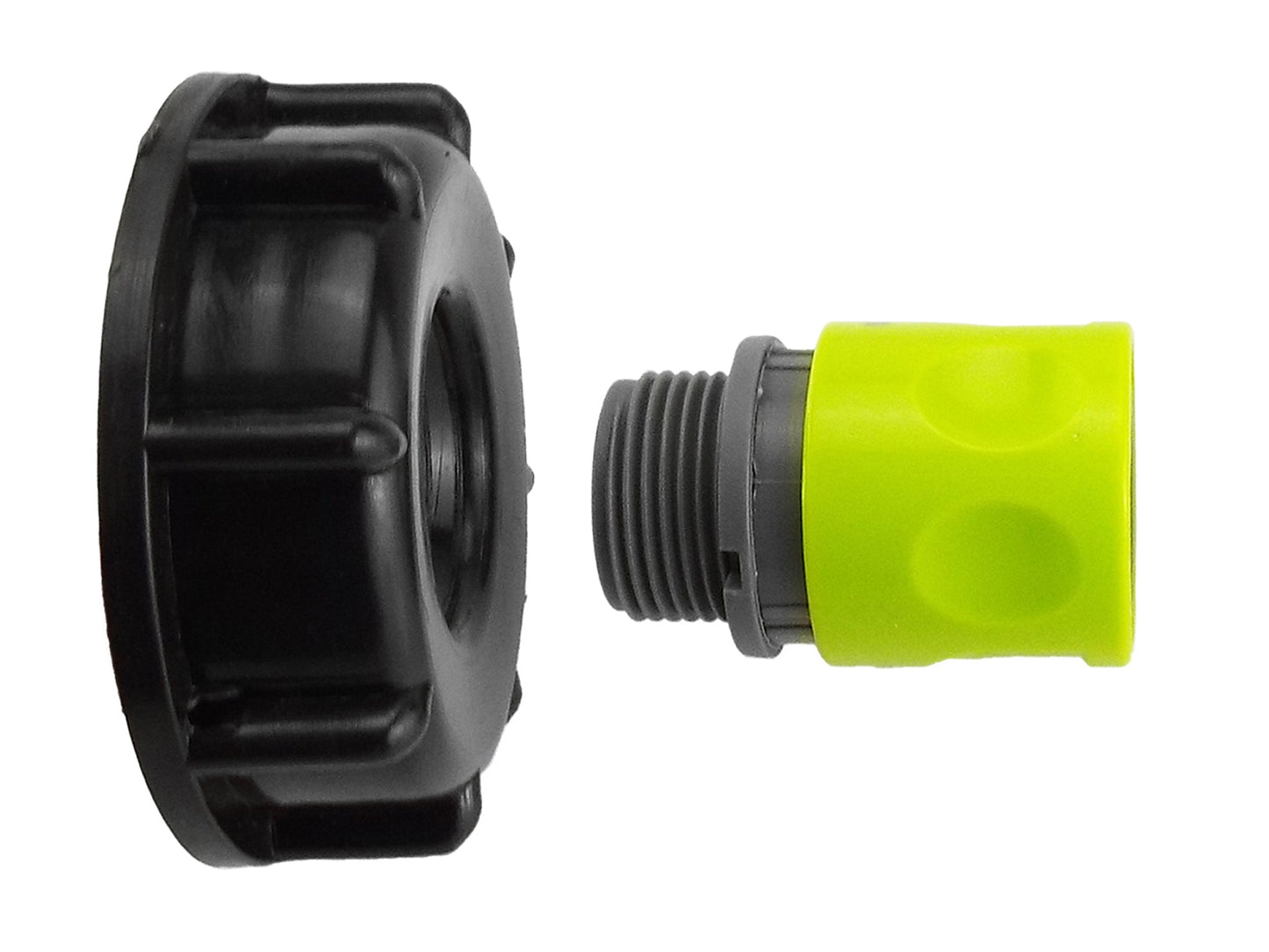 IBC 2 S60X6 Cap with 3/4 BSP Threaded Hose Connector Lime for Hose Connector Set